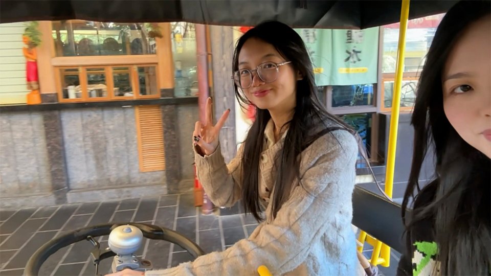 Hailey and Momo were riding